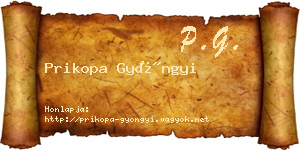 Prikopa Gyöngyi névjegykártya